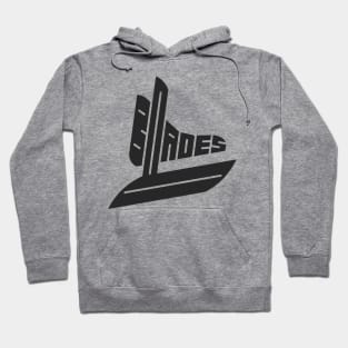 Blades Black Hockey Skate Logo Hoodie